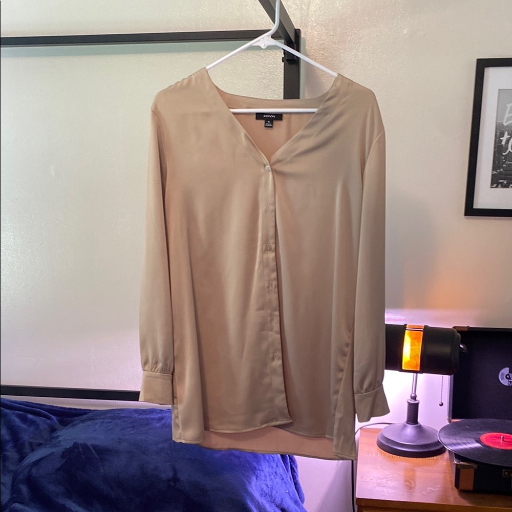 Alfani Beige V-Neck Top